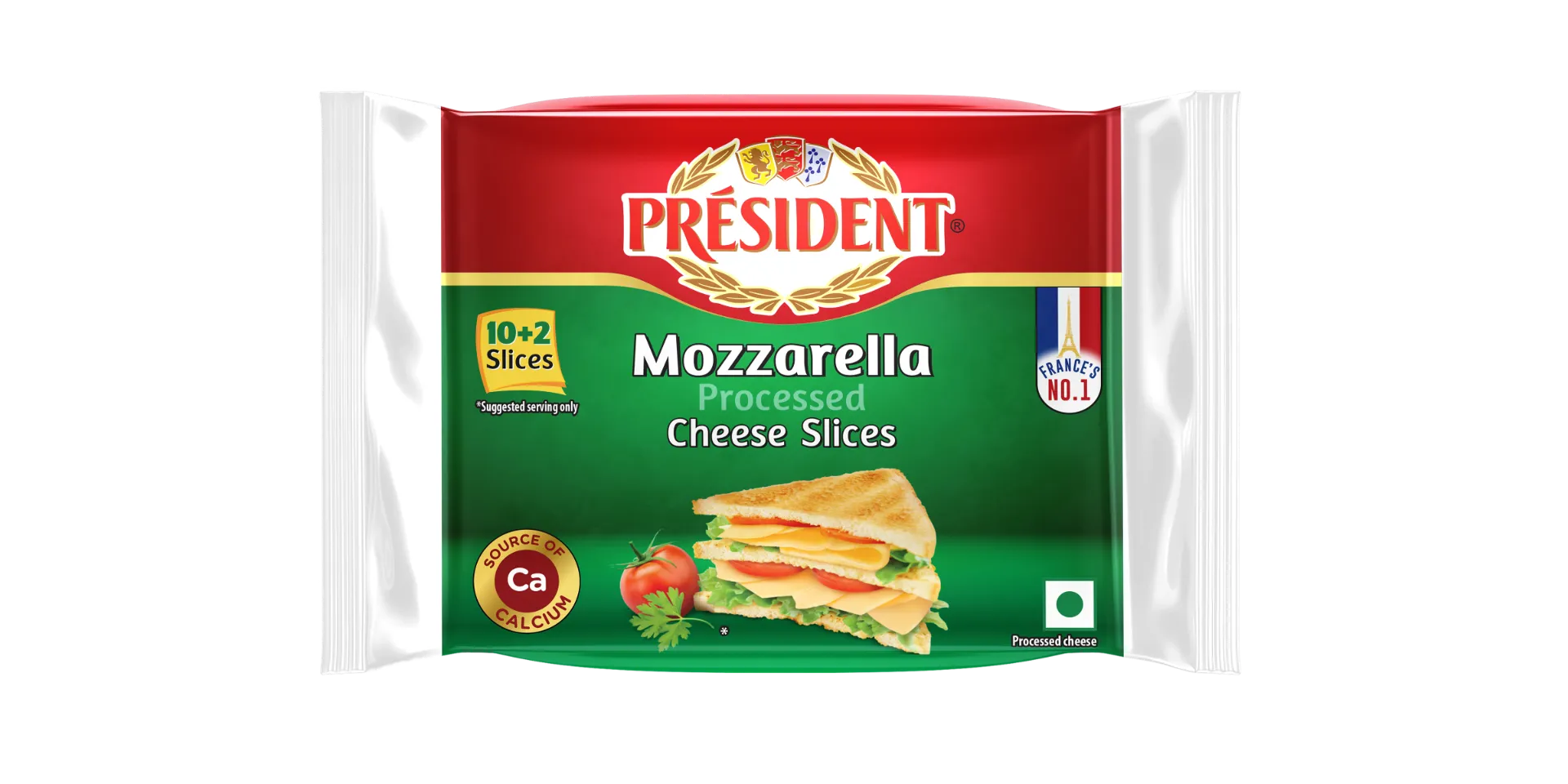 President India Cheese Mozzarella Processed Slices 204gm